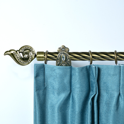 The Snail Shape Wavy Pipe Curtain Rods Single Bracket 25MM Diameter 0.6mm Thickness curtain rod set