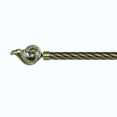 The Snail Shape Wavy Pipe Curtain Rods Single Bracket 25MM Diameter 0.6mm Thickness curtain rod set