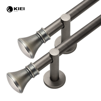 Simple Finials Pipe Curtain Rods Set Aluminum Alloy Material