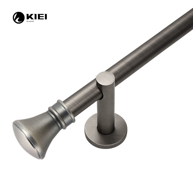 Simple Finials Pipe Curtain Rods Set Aluminum Alloy Material